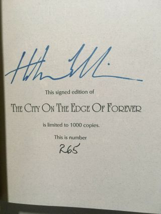 Harlan Ellison ' s The City on the Edge of Forever SIGNED/ NUMBERED NM/MINT 3