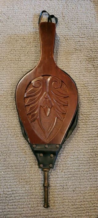 Carved Wood Fireplace Bellows Blower Puffer