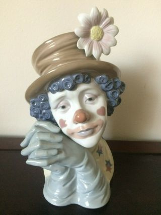 Lladro " Melancholy " Clown Head 5542 - Retired - - With Box