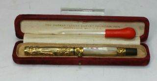 Vintage Parker 47 Pregnant Lucky Curve Fountain Pen Mother Of Pearl Wow