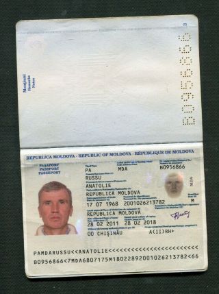 Republic Moldova International Biometric Travel Document Man Canseled