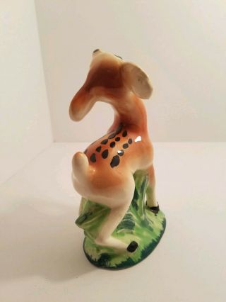 Vintage Ceramic Hand Painted Made In Japan Spotted Deer In Grass Figurine 3