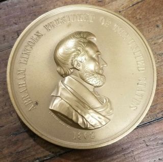 1862 Abraham Lincoln Peace Bronze Medal 3 " Ellis