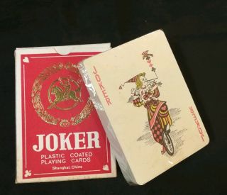 Old Joker Playing Cards Made In China Shanghai 中国 上海 馬戲丑角 扑克一副