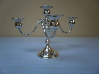 PREISNER STERLING WEIGHTED 724 5 LIGHT SILVER CANDELABRA POLISHED,  READY TO USE 2