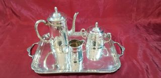An Antique 4 Piece Silver Plated Tea Set.  Possibly French.