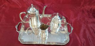 An Antique 4 Piece Silver Plated Tea Set.  possibly French. 2