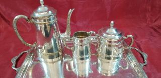 An Antique 4 Piece Silver Plated Tea Set.  possibly French. 3