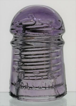 Purple W/swirls Cd 102 B.  T.  C.  Canada ‘montreal’ Blot Out Glass Insulator