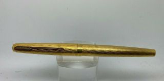 Vintage Parker 61 18k Solid Gold Fountain Pen Flamme Near 18k Broad Nib