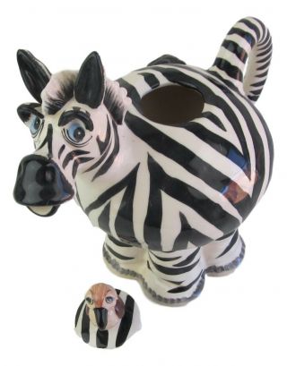 Zebra Collectable Teapot Ceramic Approx 23cm High Boxed
