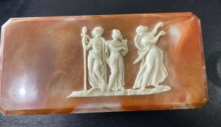 Handcrafted Incolay Stone Jewelry Box Vintage Large Size Rare Woman