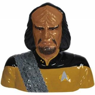 Star Trek The Next Generation Lieutenant Worf Bust Ceramic Cookie Jar