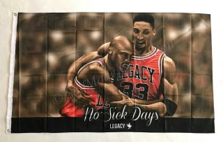 No Sick Days 3ftx5ft Flag Banner Michael Jordan Pippen Bulls Limited Edition
