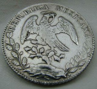 Mexico 1881 Am Silver 8 Reales Antique Mexican Currency Large Dollar Size Coin