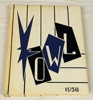 Vintage Collectible 1958 The Owl Fresno High School Yearbook California