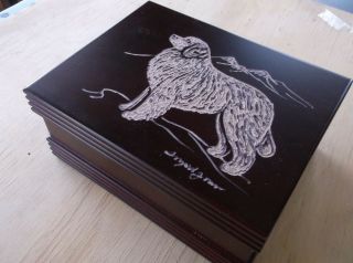 Great Pyrenees - Design,  Hand Engraved Ribbed Keepsake Box By Ingrid Jonsson