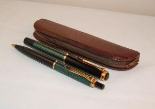Vintage Pelikan Gunther Wagner 400 Fountain Pen & Ballpoint Pen Pouched Set - Nm