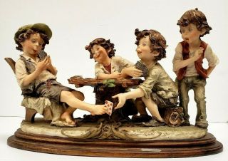 Giuseppe Armani The Cheaters Figurine Boys Playing Cards Gullivers World 280 - C