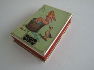 Vintage Arrco Risque Pin Up Playing Cards Girl Bathing With Goose Complete