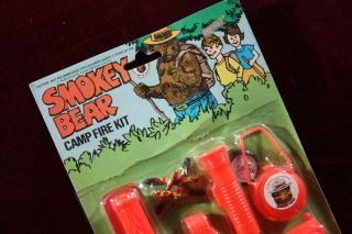 Vintage Smokey Bear Advertising Toy Camp Fire Kit Complete 1960 