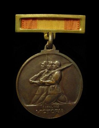 Pre Wwii 1939 Spain Spanish Civil War Victory Medal For Nationalists - Franco