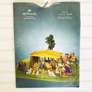 Vintage Hallmark Christmas 3d Pop Up Decoration Card Paper Nativity Centerpiece