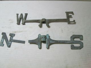Antique Brass Directional N S E W Part To Weathervane.  Broke