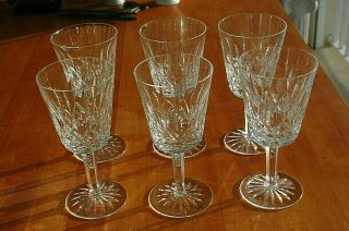 Vintage Set Of 6 Waterford Crystal Lismore Water Goblets -