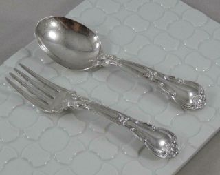 Gorham Lion Anchor G Sterling Silver 1895 Chantilly Baby Fork & Spoon Set Sf174