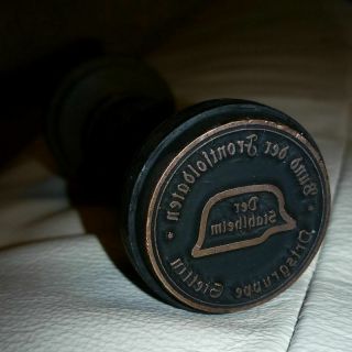 Ww2 German Stahlhelm Wooden Ink Stamp Seal