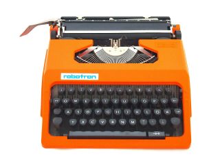 Robotron Cella S 1001 Typewriter,  Orange Portable Typewriter.