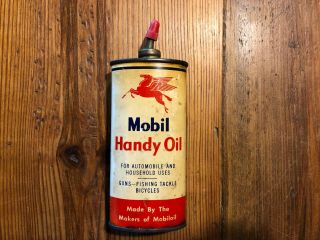 Vintage Mobil Handy Oil Can Socony Vacuum Automobile Guns Fishing Household