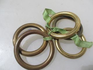 Antique Brass Curtain Rings Victorian Holder Hangers Brackets X5 2.  5 " Width.