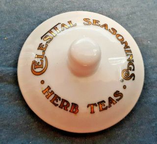 " Celestial Seasonings Herb Teas " White Ceramic Lid Only For A Mug Or Cup 2.  75 "
