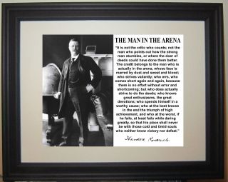 Theodore Teddy Roosevelt Man In The Arena Famous Quote Framed Photo Picture Gm1