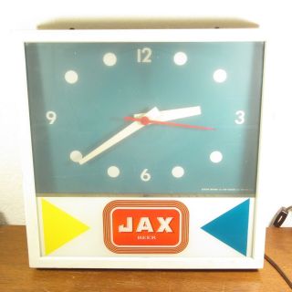 Vintage Jax Beer Advertising Sign Clock Mid Century Modern
