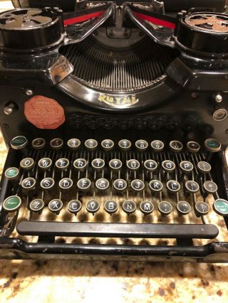 Vintage Royal Model 10 Typewriter w/Beveled Glass Sides Great Cond 30’s 2