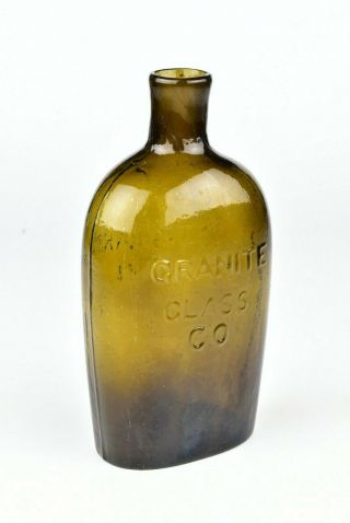 19th Century Granite Glass Co.  Stoddard Nh Pint Flask