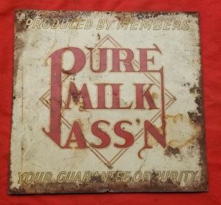 Pure Milk Association Sign Vintage Farm