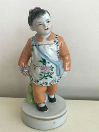 Chinese Culture Revolution Jingdezhen Porcelain Figurine School Girl