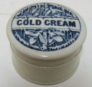 Small Art Nouveau " Snowdrops " Cold Cream Pot Lid & Base C1890 