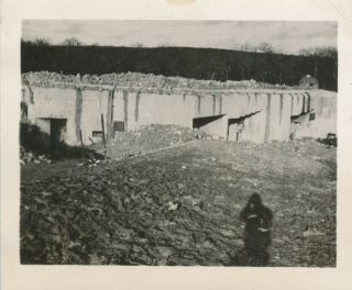 Wwii Dec 1944 35th Evac Hosp In Teting France Photo 2 Wrecked German Pillbox