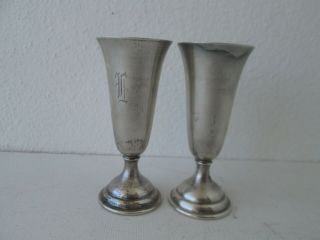 2 Sterling Silver Cups & Goblets 3 " High & 47 Grams