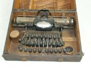 Antique Blickensderfer No 5 Portable Typewriter & Wood Case