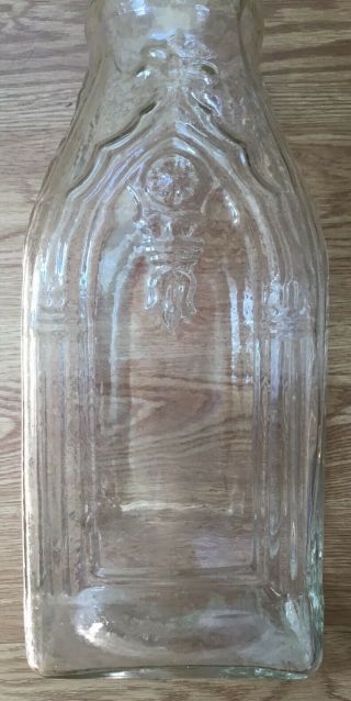 UNUSUAL RARE WILLINGTON CATHEDRAL PICKLE JAR W.  GROUND LIP - 13.  5” Gallon Size 2