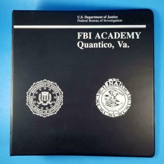 Fbi Academy Quantico Va 3 Ring Binder Folder Vintage 1980 