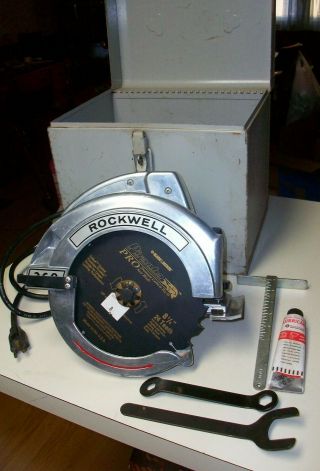 Vintage Rockwell 368 8 - 1/4 " Heavy Duty 12.  5 Amp Circular Saw Metal Case
