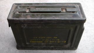 Old Us Military Ww2 Era Empty Metal Cal.  30 Machine Gun Ammunition Box //