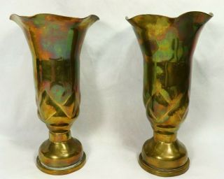 Wwii Brass Artillery Shell Trench Art Goblets Or Vases 1944